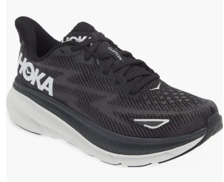 Black and 2024 white hoka shoes